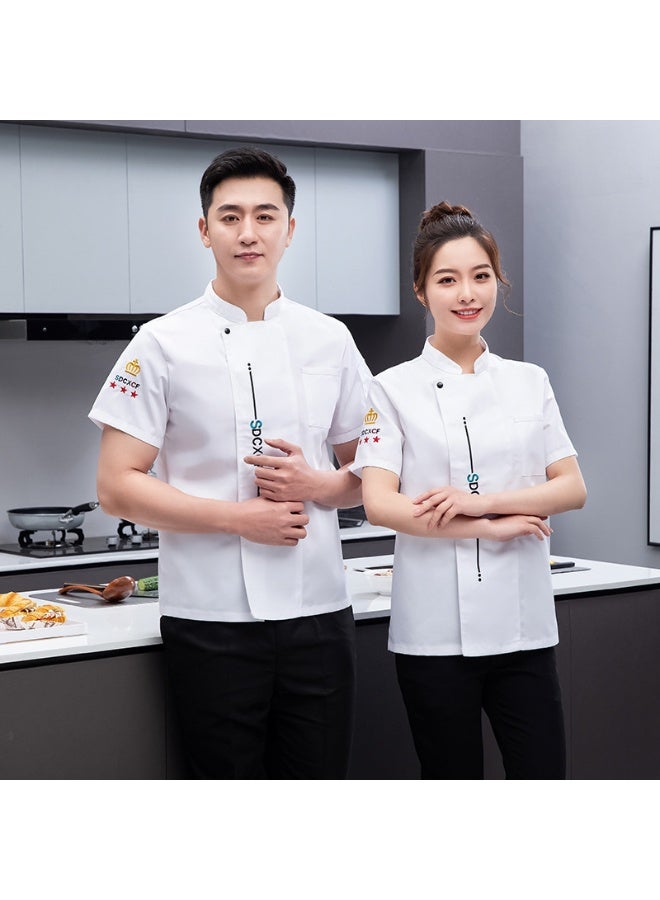 NIBEMINENT High Quality Chef Uniforms Work Clothes Men Short Sleeved Food Services Cooking Clothing Uniforms Hotel Overalls - Image 1