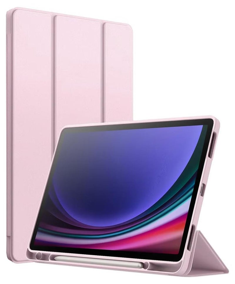 جراب ذكي لجهاز Honor Pad X9a/X9 Pro اللوحي مقاس 11.5 بوصة مع حامل قلم، غطاء خلفي ذكي ناعم من مادة TPU مع خاصية الإيقاظ/السكون التلقائي (ذهبي وردي)