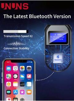 UNUNS Bluetooth Transmitter Receiver,Low Latency 4-in-1 Bluetooth 5.0 Adapter With Display Screen,Wireless Aux Bluetooth Audio Adapter for Car/PC/TV/Speaker/Headphones/Home Stereo System  - Image 2