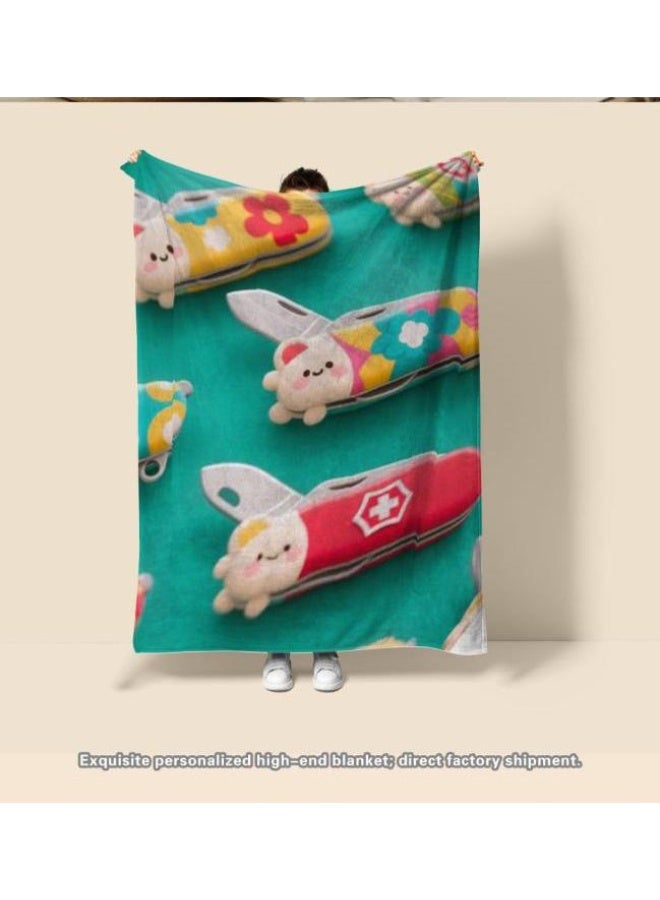 عام بطانية رقيقة من الفانيلا (حرارة ومريحة، ومناسبة للنوم واستخدام اللعبة والغبار والرمل) 150 سم * 200 سم - 1029 - Image 1