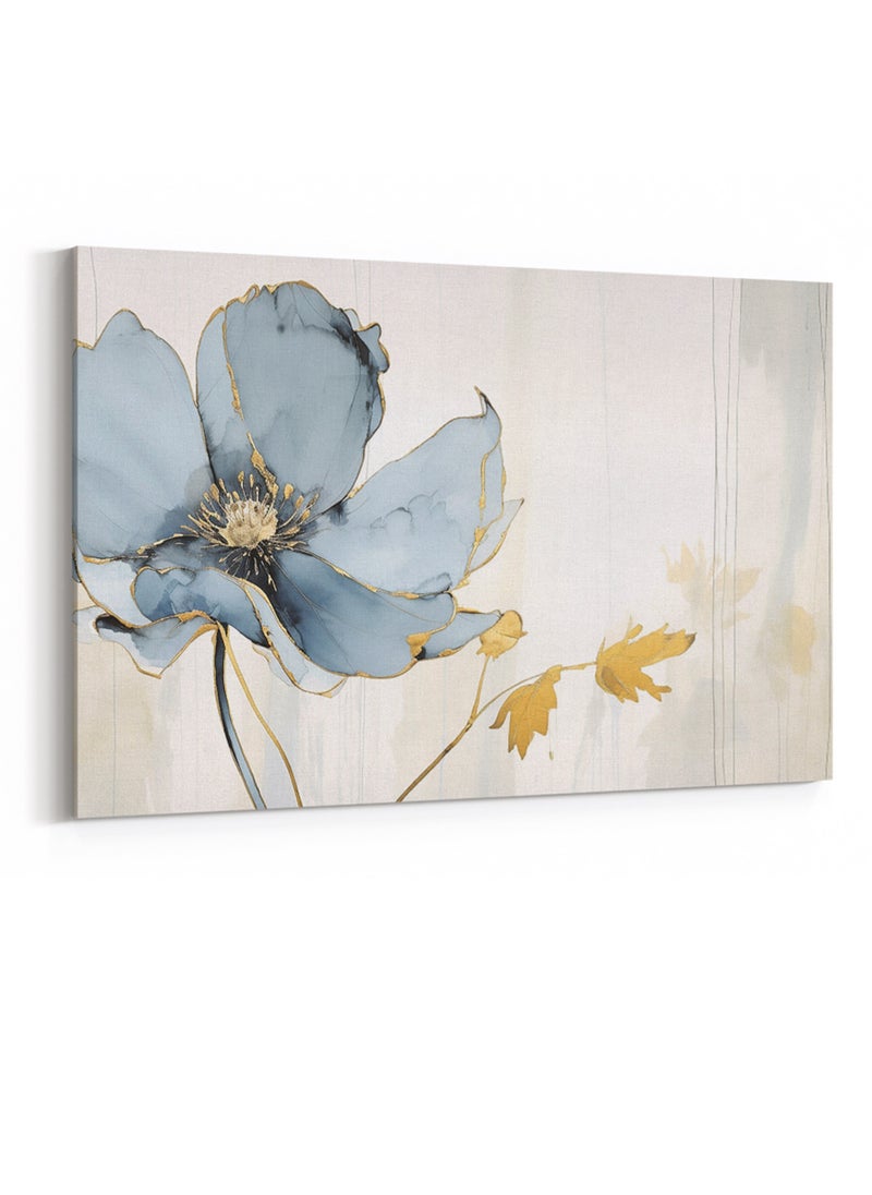 LOWHA - Canvas Wall Art Stretched Over Wooden Frame with Flower Abstract Painting - Image 1