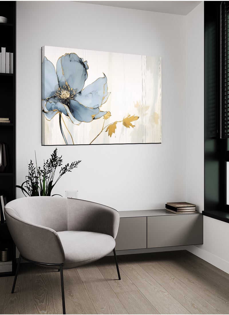 LOWHA - Canvas Wall Art Stretched Over Wooden Frame with Flower Abstract Painting - Image 1