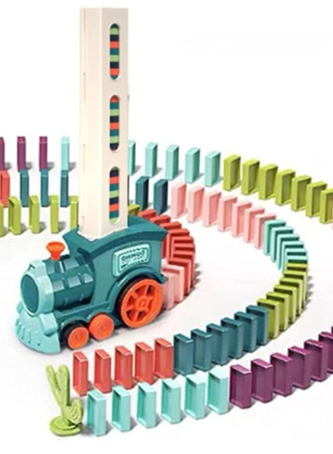 Domino Train Toy - 60Pcs Electric Automatic Domino Train - Image 1