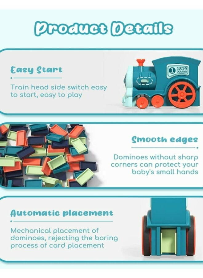 Domino Train Toy - 60Pcs Electric Automatic Domino Train - Image 3