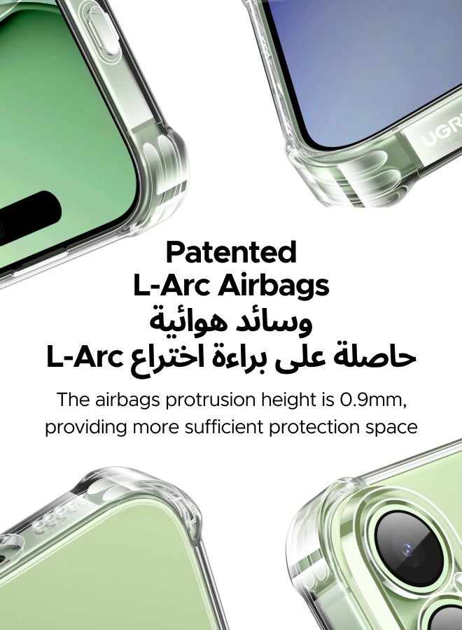 Ugreen 3 in 1 for iPhone 17 Case, Built in 4 L-Arc Airbags, Military-Grade Protection, Ultra Clear, Shockproof iPhone Cover, with 2-Pack Ultra HD Screen Protector, Slim Case for 17 6.3-Inch - - Image 3