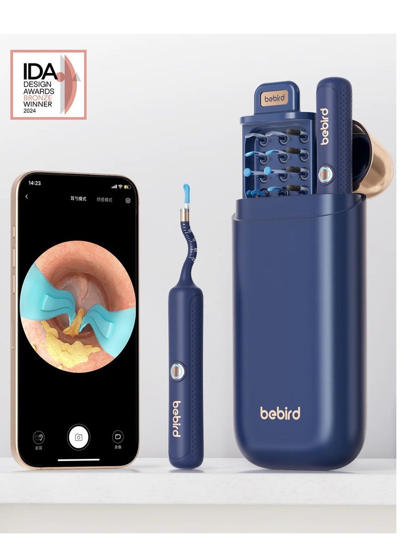 Bebird - Earsight Plus Ear Wax Removal Tool – HD Camera Ear Cleaner with WiFi App, 4-in-1 Cleaning Kit (Spade/Spoon/Picker/Tweezers), Soft Silicone Tips, Rechargeable & Wireless for Safe, Visual Ear Cleaning – Dark Blue - Image 1