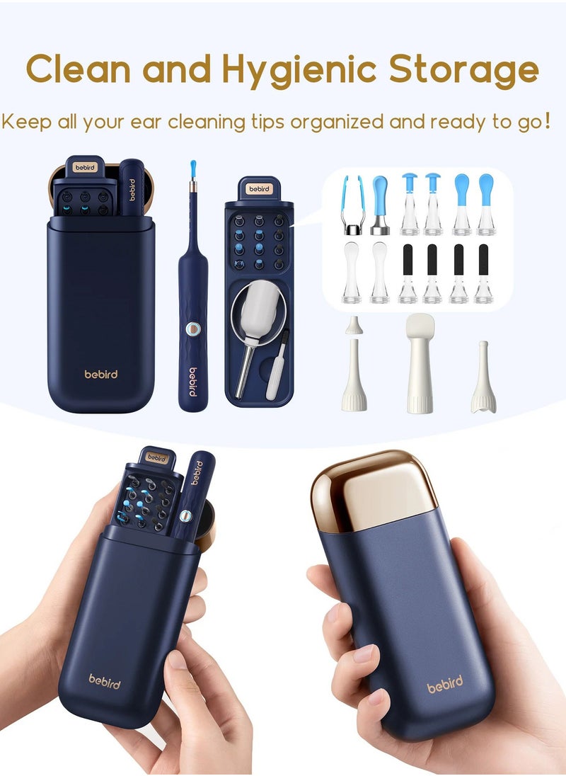 Bebird - Earsight Plus Ear Wax Removal Tool – HD Camera Ear Cleaner with WiFi App, 4-in-1 Cleaning Kit (Spade/Spoon/Picker/Tweezers), Soft Silicone Tips, Rechargeable & Wireless for Safe, Visual Ear Cleaning – Dark Blue - Image 1