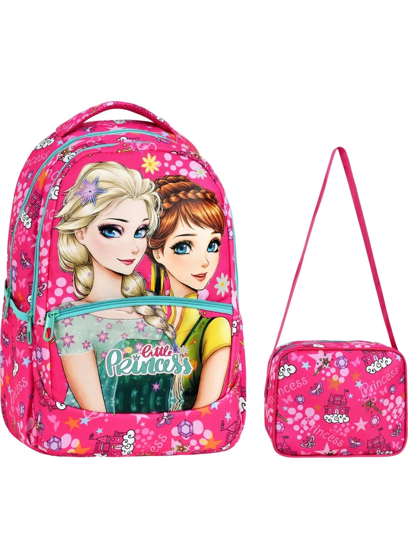 Çantaland Primary School Frozen Patterned Girls Primary School Bag + Lunch Box