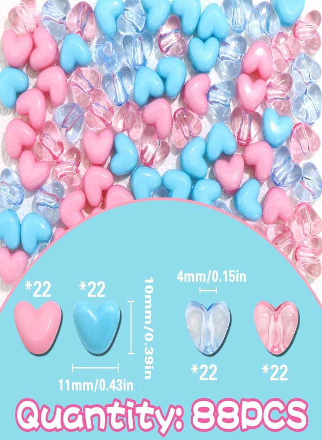 VENOFEN 88PCS Heart Hair Beads Pink Blue Loc Jewelry Cute Dreadlock Bead Accessories Lovely Heart Shape Design Braids Beads for Kids Girls - Image 4