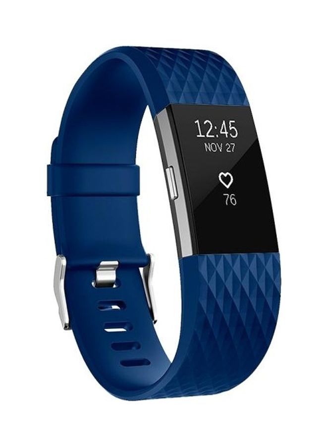 NIBEMINENT Diamond Pattern Adjustable Sport Wrist Strap for FITBIT Charge 2 Blue - Image 1
