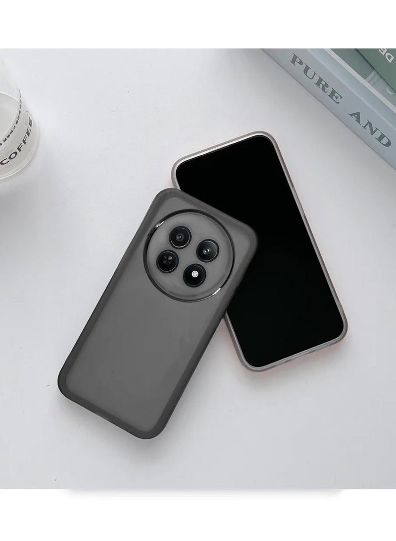 دبليو تيك حافظة لهاتف Realme 12x 5G 2024 باللون الأسود الناعم والشفاف من السيليكون بولي يوريثان فائق النحافة أنيق مطلي بحدود الكاميرا - Image 2