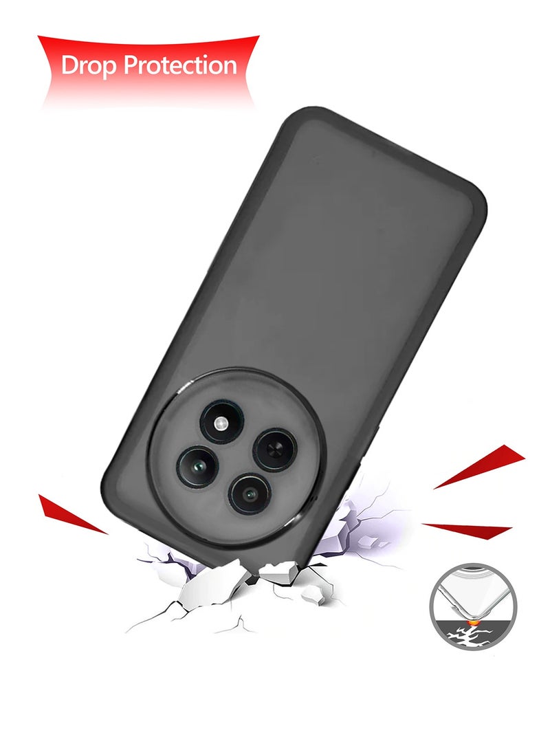 دبليو تيك حافظة لهاتف Realme 12x 5G 2024 باللون الأسود الناعم والشفاف من السيليكون بولي يوريثان فائق النحافة أنيق مطلي بحدود الكاميرا - Image 3