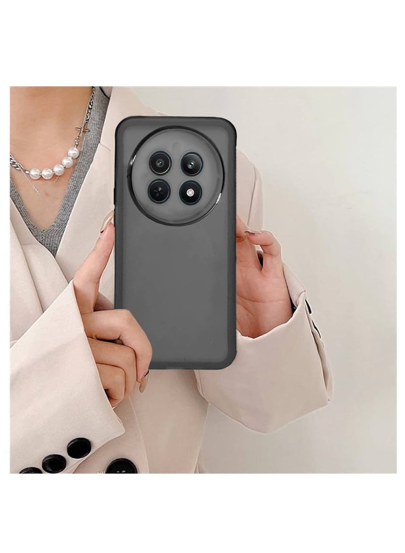 دبليو تيك حافظة لهاتف Realme 12x 5G 2024 باللون الأسود الناعم والشفاف من السيليكون بولي يوريثان فائق النحافة أنيق مطلي بحدود الكاميرا - Image 4