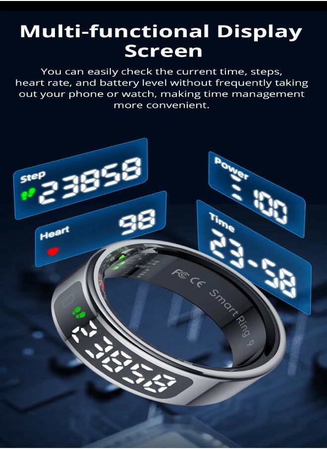 ColMi - COLMI R12 Smart Ring with Display Screen and Touch, Health Manager, Wireless Charging, 5 ATM Waterproof For Men Women - Image 1