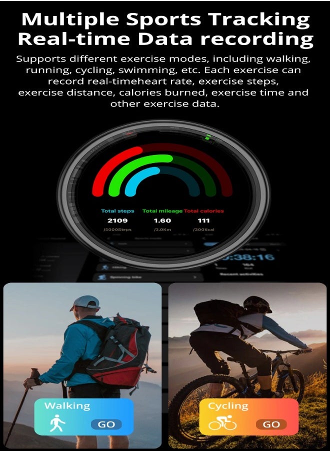 ColMi - COLMI R12 Smart Ring with Display Screen and Touch, Health Manager, Wireless Charging, 5 ATM Waterproof For Men Women - Image 1