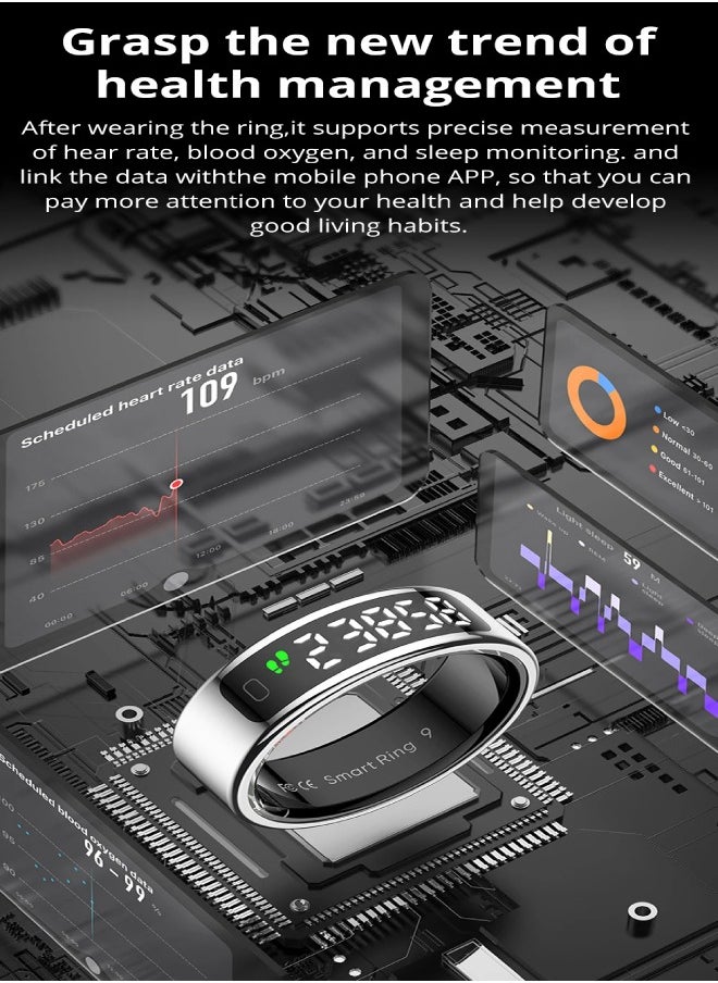 ColMi - COLMI R12 Smart Ring with Display Screen and Touch, Health Manager, Wireless Charging, 5 ATM Waterproof For Men Women - Image 1