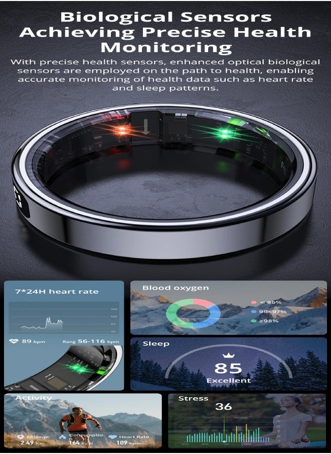 ColMi - COLMI R12 Smart Ring with Display Screen and Touch, Health Manager, Wireless Charging, 5 ATM Waterproof For Men Women - Image 1
