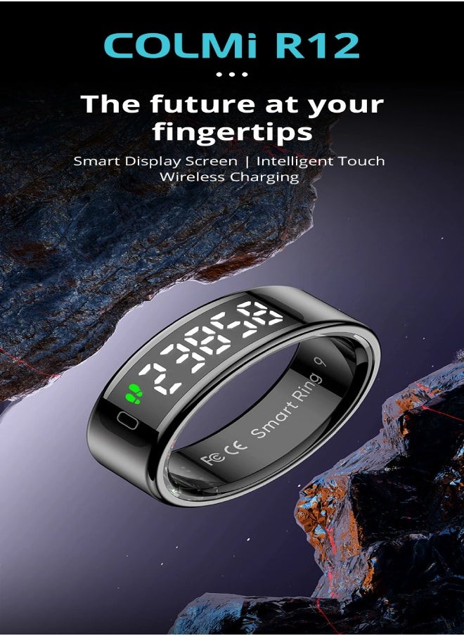 ColMi - COLMI R12 Smart Ring with Display Screen and Touch, Health Manager, Wireless Charging, 5 ATM Waterproof For Men Women - Image 1