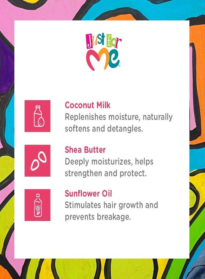Just For Me Natural Hair Milk Lotion - Hydrates & Strengthens, Contains Coconut Milk, Shea Butter, Vitamin E, Sunflower Oil, Lightweight Moisture, Reduces Frizz, 10 oz (3 Pack) - Image 3