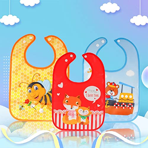 BabyGo Waterproof Baby Starter Bibs | Soft Feeding, Teething & Drooling Apron for Infants 3–12 Months, Washable, Reusable & Comfortable Meal Time Bibs | Pack of 3 (Multicolor) - Image 2