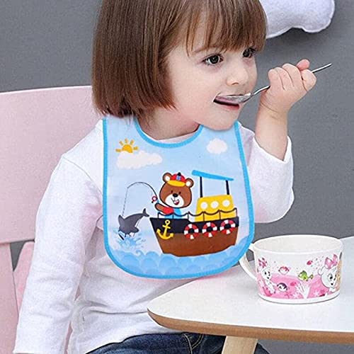 BabyGo Waterproof Baby Starter Bibs | Soft Feeding, Teething & Drooling Apron for Infants 3–12 Months, Washable, Reusable & Comfortable Meal Time Bibs | Pack of 3 (Multicolor) - Image 3