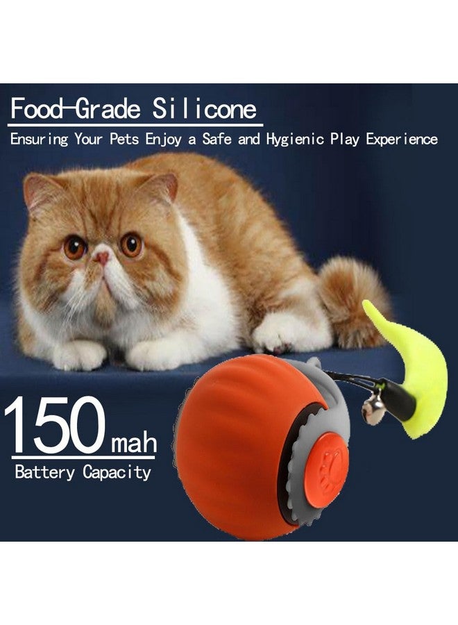 2 Pack Automatic Moving Dog Toy Ball,Smart Interactive Cat Toy Ball with Tail&Interactive Sensor,(2Packs Orange) - Image 5