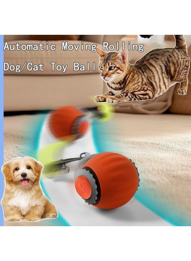 2 Pack Automatic Moving Dog Toy Ball,Smart Interactive Cat Toy Ball with Tail&Interactive Sensor,(2Packs Orange) - Image 2