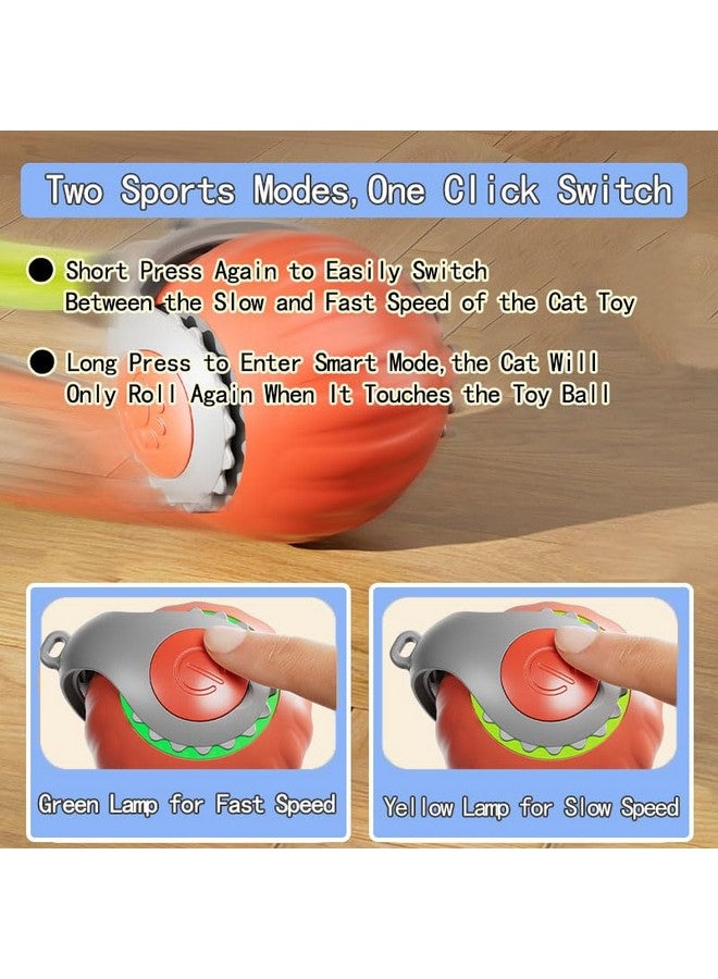2 Pack Automatic Moving Dog Toy Ball,Smart Interactive Cat Toy Ball with Tail&Interactive Sensor,(2Packs Orange) - Image 3