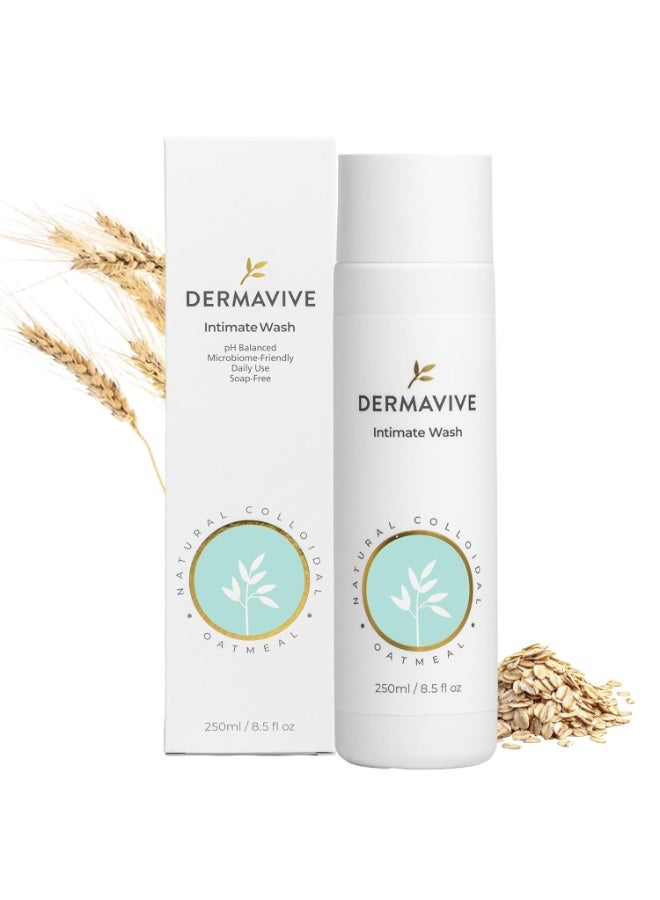 ديرما فايف ديرمافيف (Dermavive) غسول المناطق الحساسة للنساء، منظف متوازن الحموضة (pH)، 250 مل | غسول نسائي خالٍ من الصابون يحتوي على دقيق الشوفان الغروي؛ لانتعاش يومي، والوقاية من الروائح، وتنظيف مهدئ للمناطق الحساسة. - Image 1