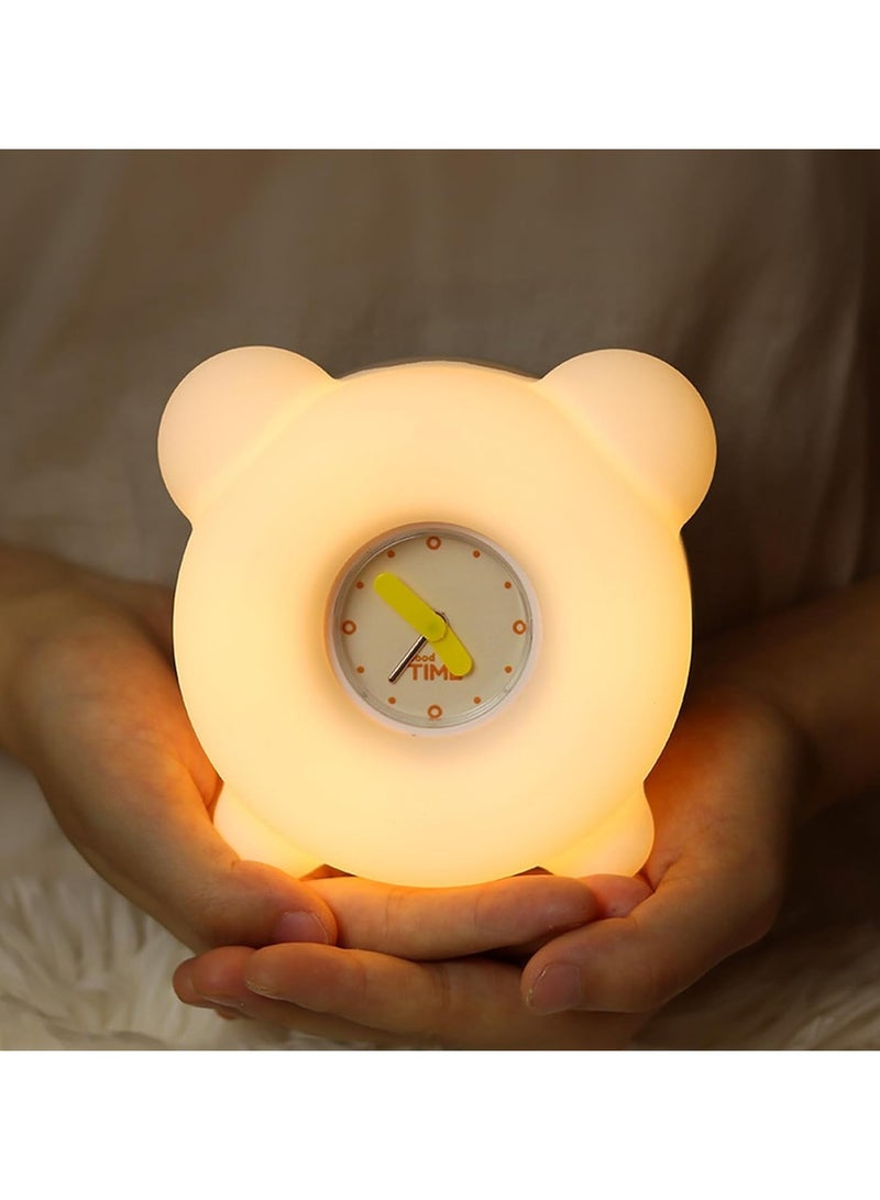 general Children's night light with mini alarm clock with tap control and timer, rechargeable LED light next to the night light - Image 1