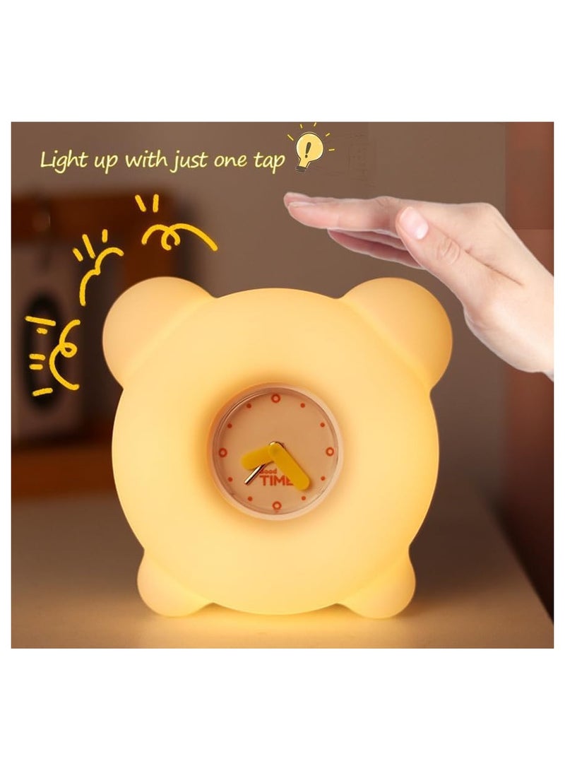general Children's night light with mini alarm clock with tap control and timer, rechargeable LED light next to the night light - Image 2