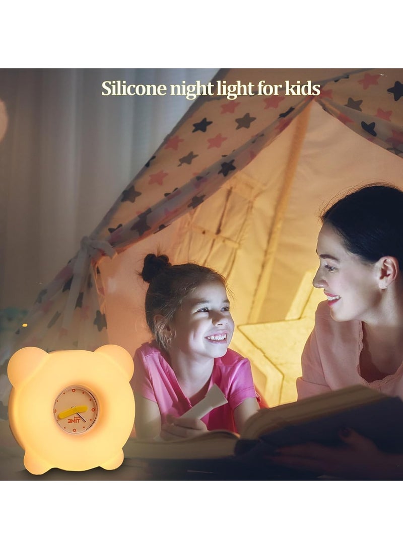 general Children's night light with mini alarm clock with tap control and timer, rechargeable LED light next to the night light - Image 5