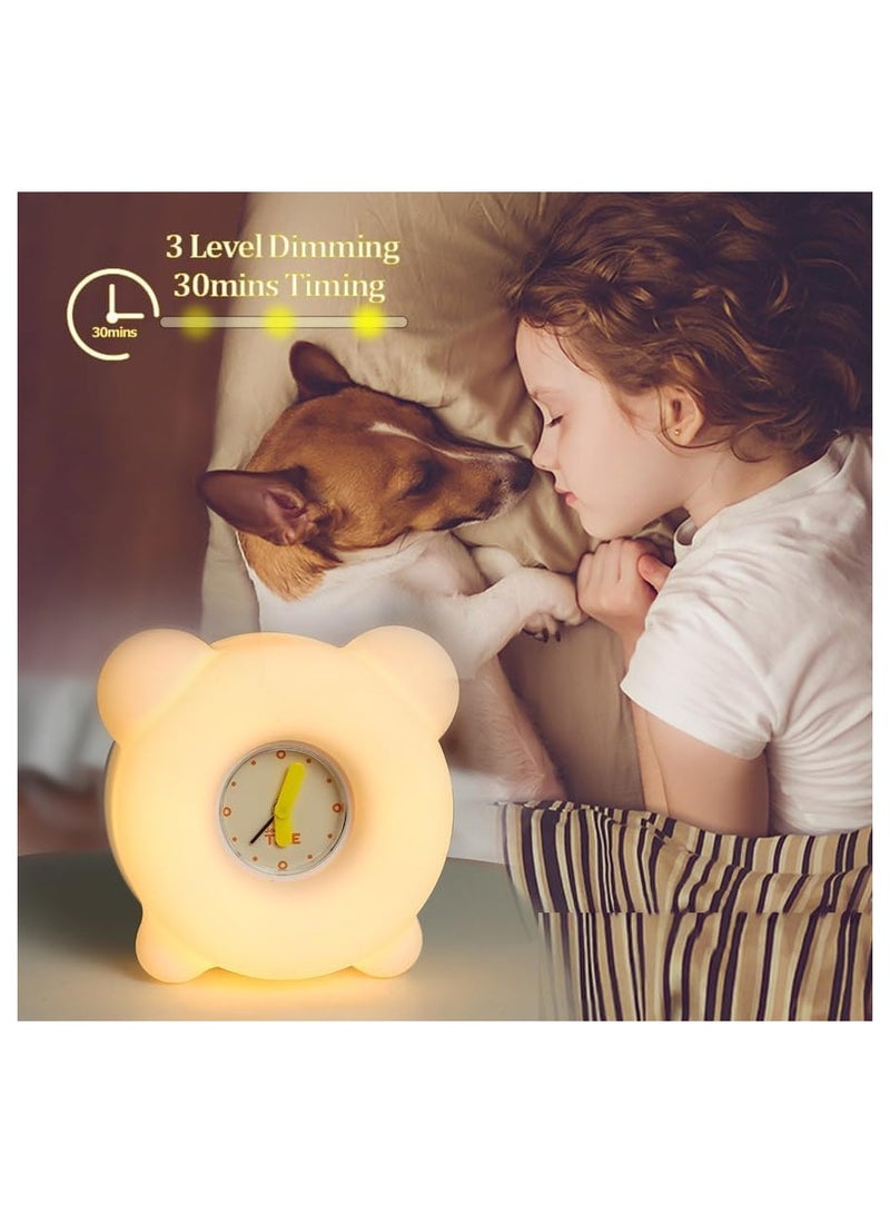 general Children's night light with mini alarm clock with tap control and timer, rechargeable LED light next to the night light - Image 3