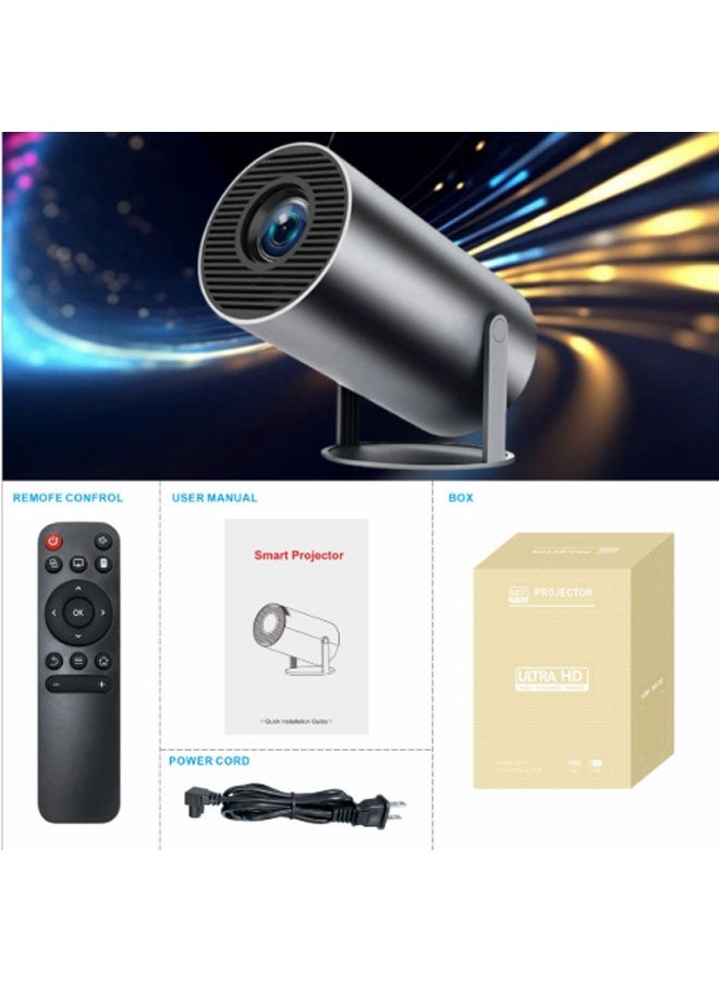 نيوترل جهاز عرض صغير قابل للدوران - يدعم 4K - جهاز عرض ذكي مزود بواي فاي مزدوج النطاق 5G وبلوتوث 5.0 - سينما منزلية محمولة - متوافق مع Android/iOS/Windows/TV Sticks/HDMI/USB (أسود) - Image 1