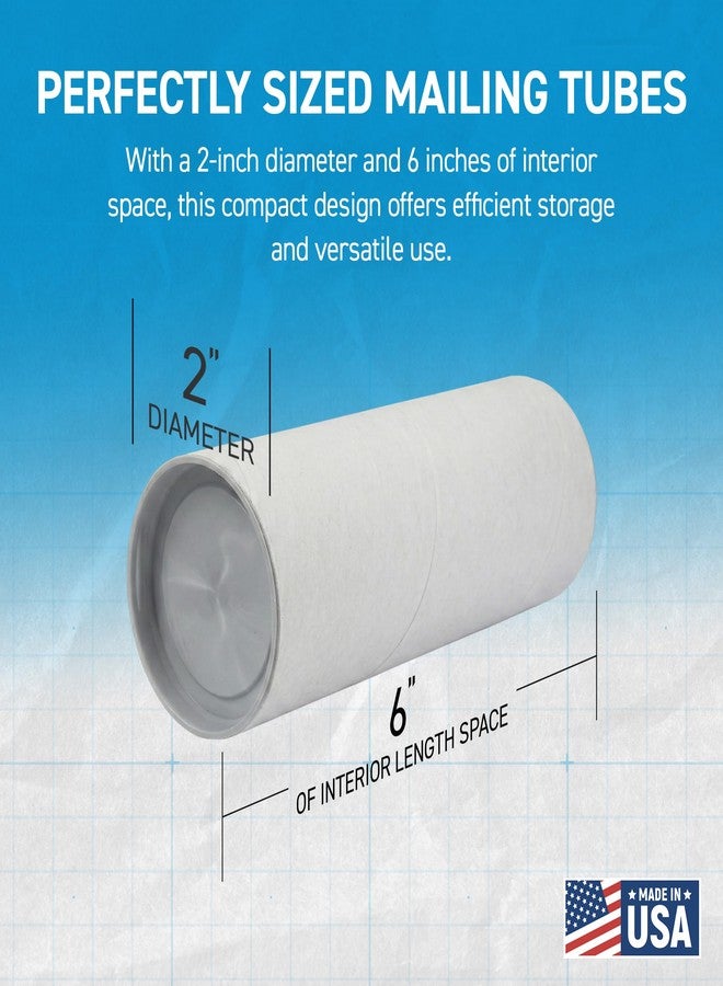 MagicWater Supply Mailing Tube 2 in x 6 in White - 4 Pack - for Shipping and Storage of Posters, Arts, Crafts, and Documents - Image 2