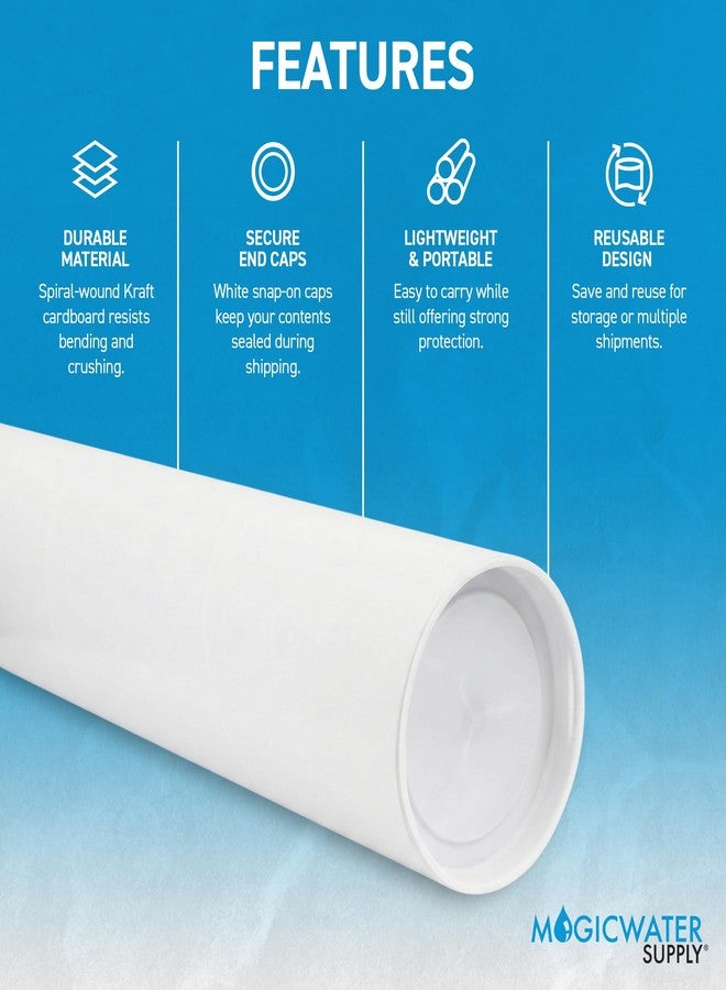 MagicWater Supply Mailing Tube 2 in x 6 in White - 4 Pack - for Shipping and Storage of Posters, Arts, Crafts, and Documents - Image 3