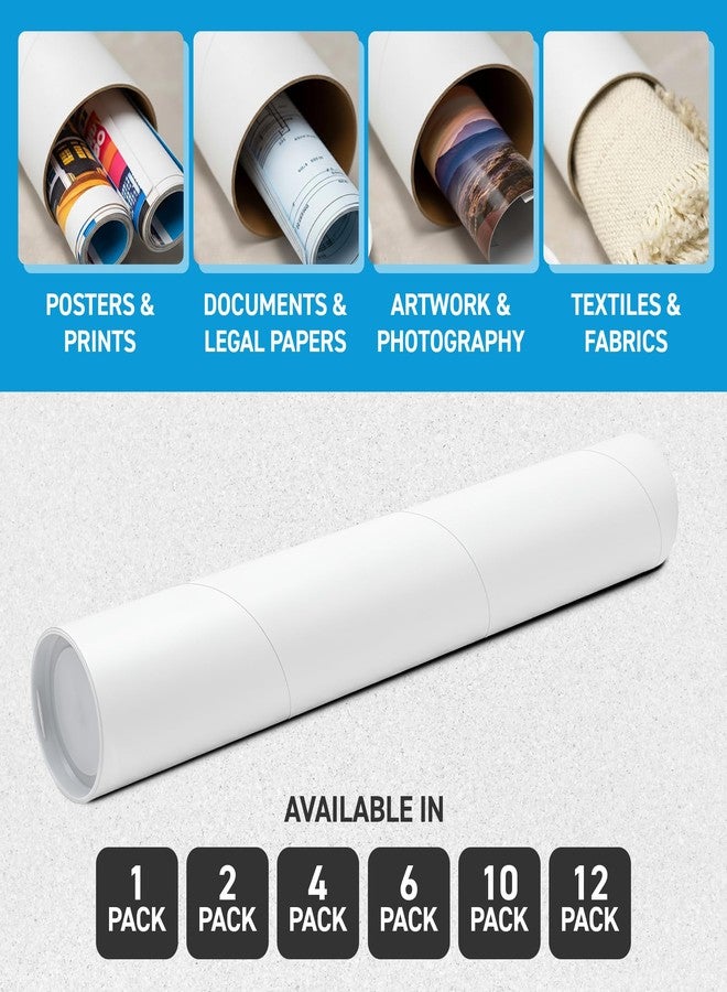 MagicWater Supply Mailing Tube 2 in x 6 in White - 4 Pack - for Shipping and Storage of Posters, Arts, Crafts, and Documents - Image 4