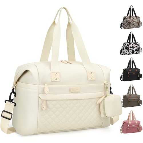 Pritent Diaper Bag Tote Diaper Baby Bags with Pacifier Case Shoulder Straps Stroller Clips Waterproof Large Mommy Maternity Travel Baby Bag for Mom and Dad white - Image 1