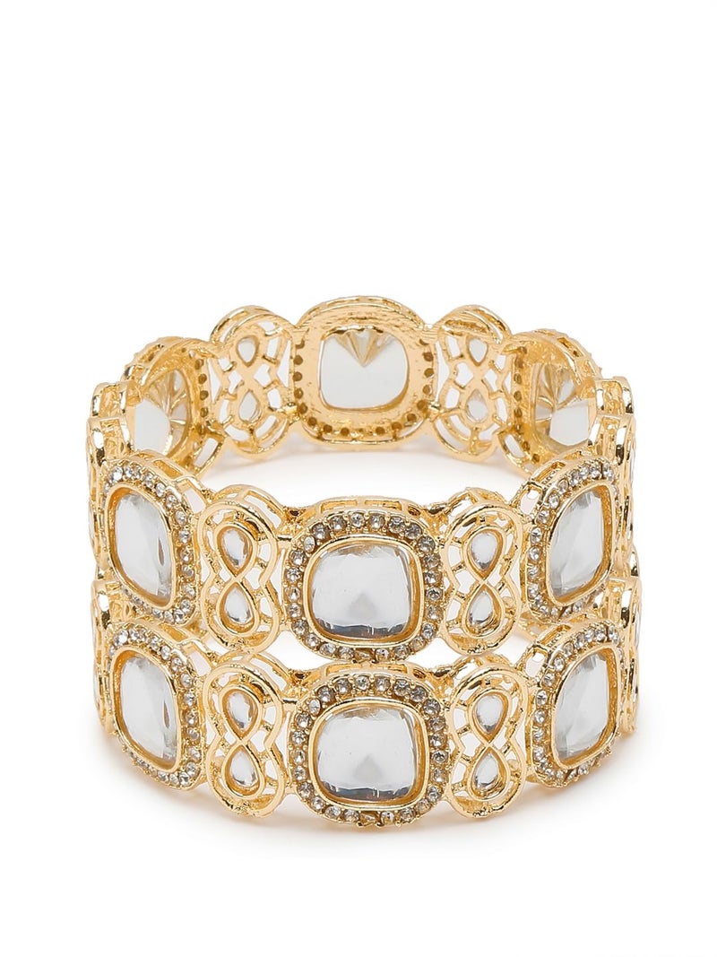 YouBella Jewellery for women Traditional Gold Plated Jewelry Bracelet Bangles for Women and Girls (2.6) - Image 5