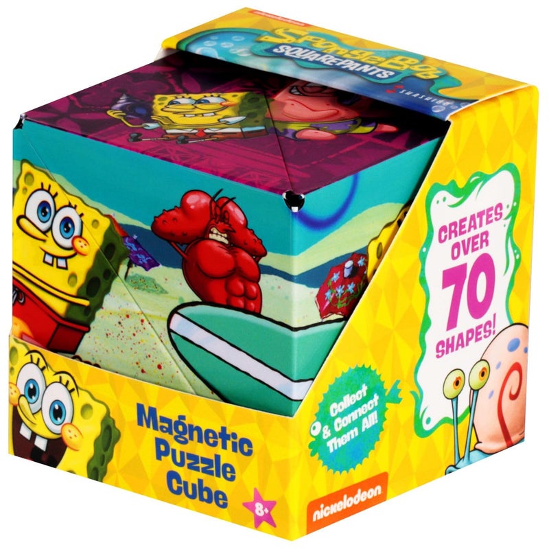 Shashibo Spongebob Squarepants Shape Shifting Box STEM Fidget Toy with Ultra Strong Magnets Sensory Puzzle Cube Transforms Into 100 Shapes Easter Basket Stuffers Gift for Kids Beach Buddies - Image 2