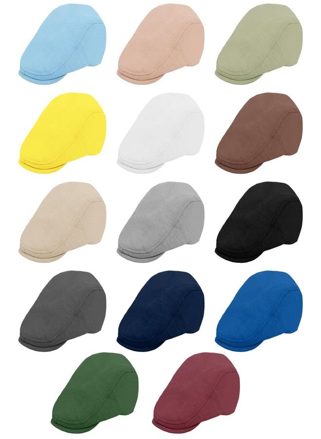 UCEHIPAW 14 Pcs Newsboy Hat Classic Style Men Flat Caps Cabbie Hunting Hat Set for Golf, Hiking and Outdoor Sports Multi - Image 1