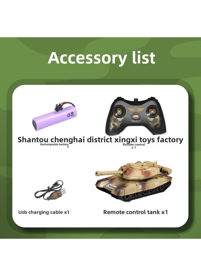 Toy Car Boy Tank Model Remote Control Tank Children's Large Track Remote Control Tank Four-way Simulation Generation-Color:Large Camouflage Green-Specifications:Value-for-money Dual Batteries +