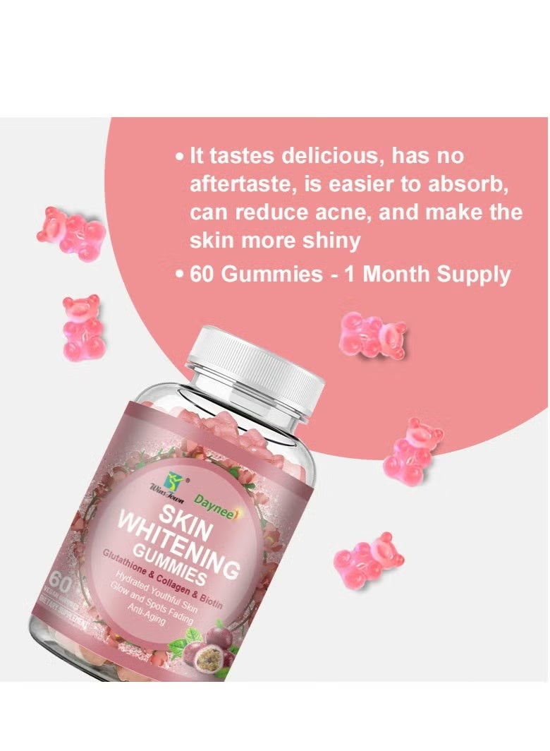 ديني علكات الكولاجين والجلوتاثيون النباتية - 60 علكة نباتية | تفتيح البشرة، نمو الشعر والأظافر، دعم الرموش - مكمل غذائي للجنسين - Image 2