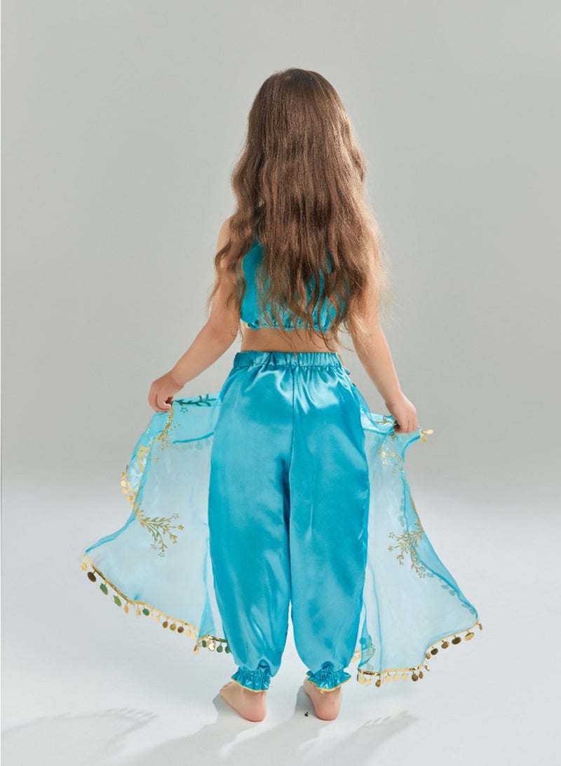 Arabest Aladdin Jasmine Princess Set Cute Princess Role Play Gorgeous Party Dress Costume Set with Accessory Kit - Image 4