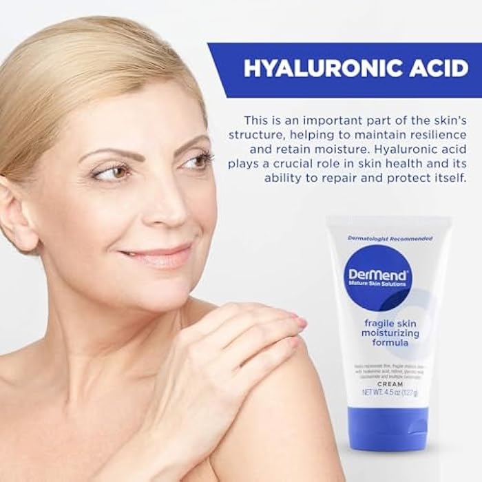 Dermend Specialized Fragile Skin Moisturizing Cream: Formula to Restore & Rejuvenate - Daily Anti Wrinkle Cream for Firming & Strengthening Thin, Aging Skin - 4.5 Oz Tube - Image 3