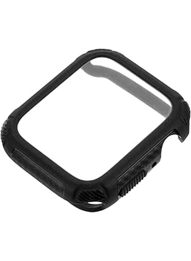 Full Protective Case For Watch TPU Tempered Glass Anti Scratch Bumper Shell Black - Image 1