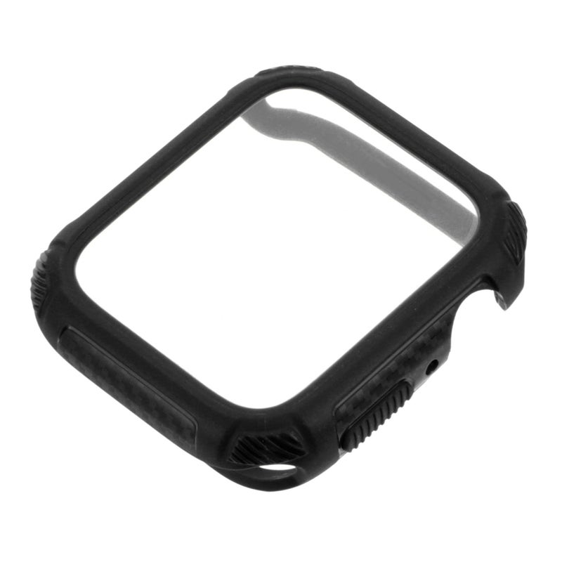 Full Protective Case For Watch TPU Tempered Glass Anti Scratch Bumper Shell Black - Image 2