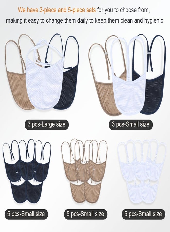 EHUCONMOV Breathable Tracheostomy Cover with Filter Layer & Adjustable Straps - Soft Mesh Post-Surgery Neck Stoma Protector for Adults,Practical Gift5 Pack-White, Large - Image 3