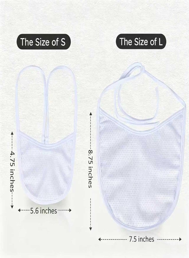 EHUCONMOV Breathable Tracheostomy Cover with Filter Layer & Adjustable Straps - Soft Mesh Post-Surgery Neck Stoma Protector for Adults,Practical Gift5 Pack-White, Large - Image 2