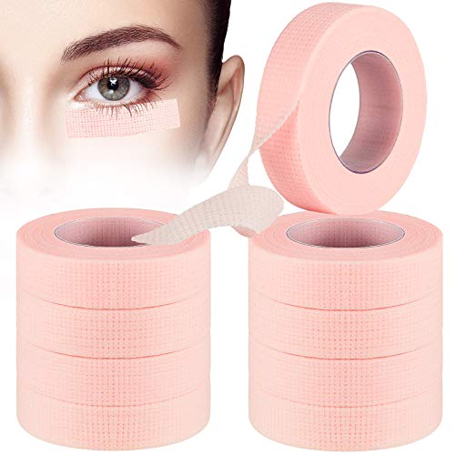 Maitys 10 Rolls 05 Inch10 Yard Fabric Lash Tape for Eyelash Extension Supply Pink Breathable Eyelash Grafting Tape Adhesive NonWoven Makeup DIY Sticker - Image 1